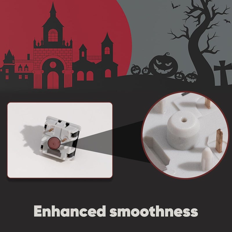 AKKO Dracula Linear Keyboard Switch with Diffuser for Backlit Mechanical Gaming Keyboard, 5-Pin 35gf Pre-Lubed Switches with Standard MX Structure (45pcs) - Image 5